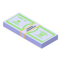 Money pack icon. Isometric of money pack vector icon for web design isolated on white background