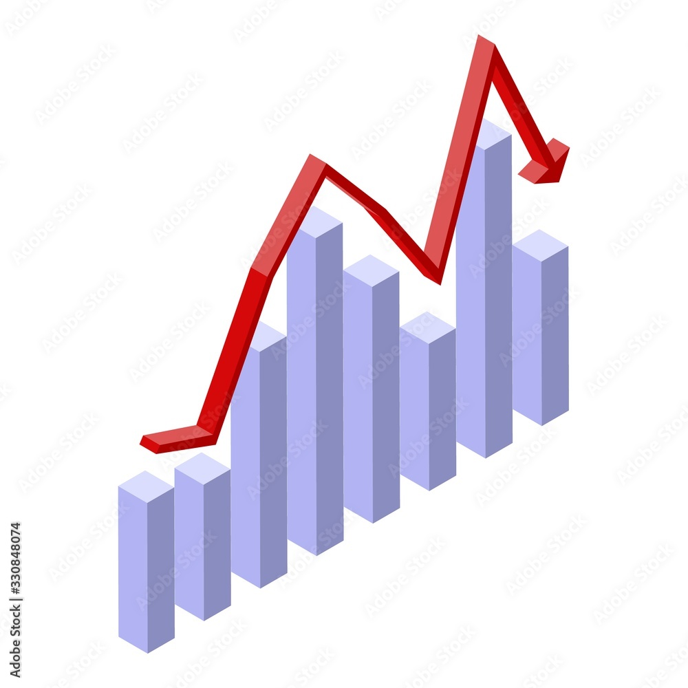 Poster regression icon. isometric of regression vector icon for web design isolated on white background