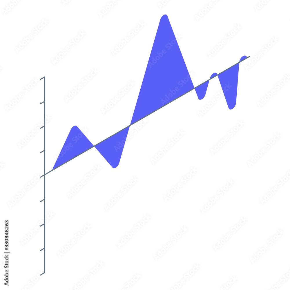 Poster wave data chart icon. isometric of wave data chart vector icon for web design isolated on white back