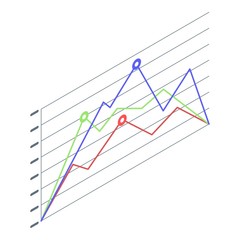 Income chart icon. Isometric of income chart vector icon for web design isolated on white background