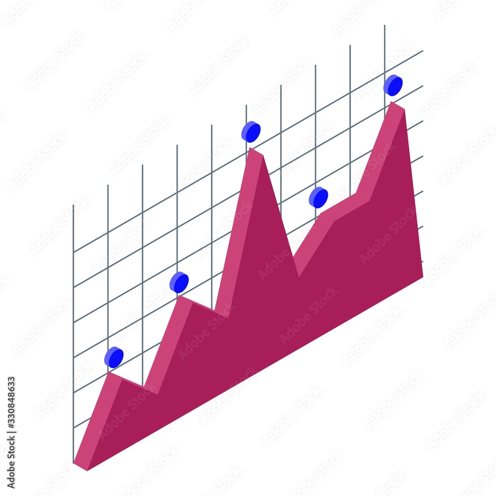Poster risk business chart icon. isometric of risk business chart vector icon for web design isolated on wh