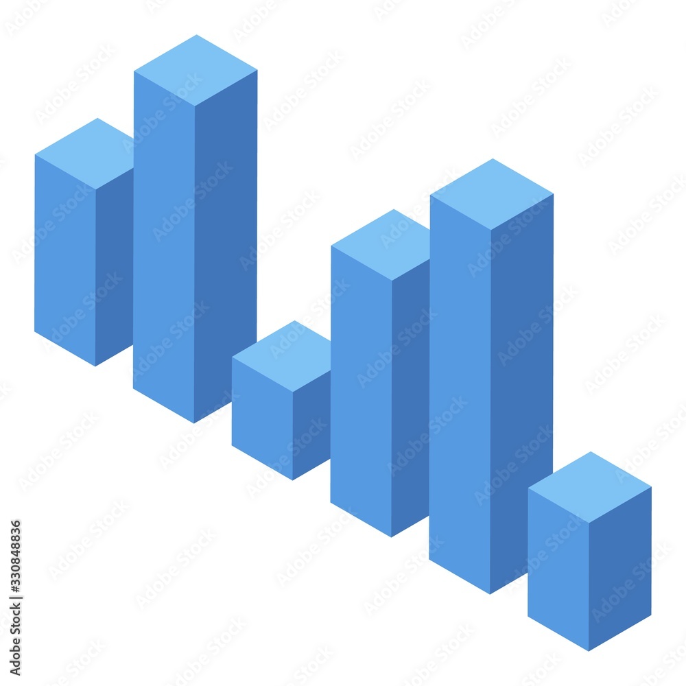 Poster template graph chart icon. isometric of template graph chart vector icon for web design isolated on 