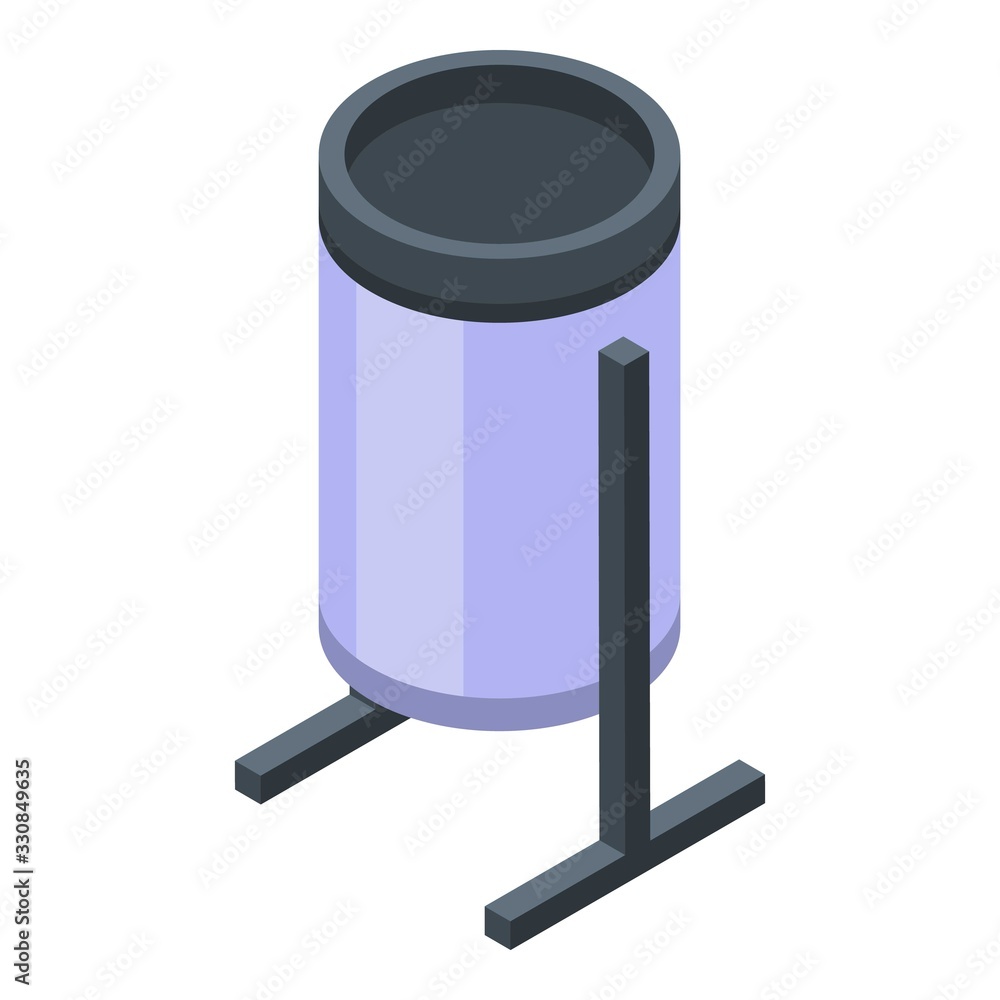 Poster trash can icon. isometric of trash can vector icon for web design isolated on white background