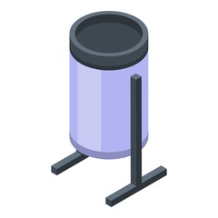 Trash can icon. Isometric of trash can vector icon for web design isolated on white background