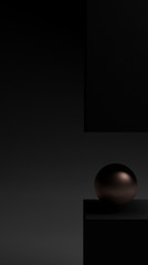 Geometric 3D shapes abstract illustration.