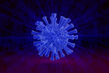 Corona virus COVID 19 microscope illustration