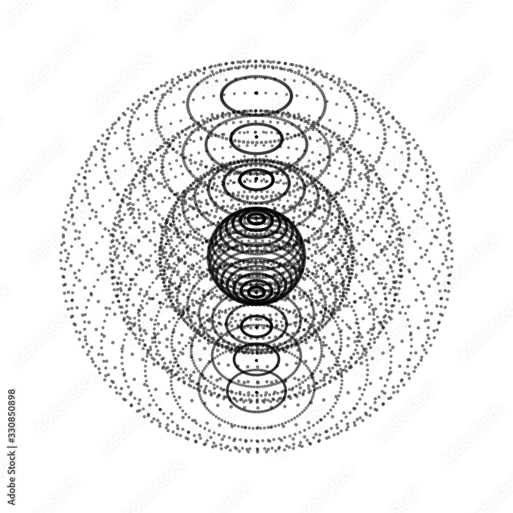 Aufkleber technology vector sphere with connecting dots. digital abstract network structure.