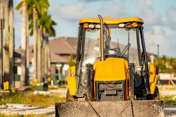 Wheel loader at a construction site