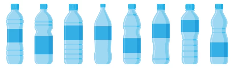 Fotobehang Water bottle flat style set © warmworld