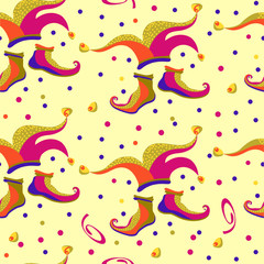 carnival seamless logo background with cap & shoes