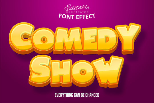 Comedy show text effect, 3d editable cartoon font and text style
