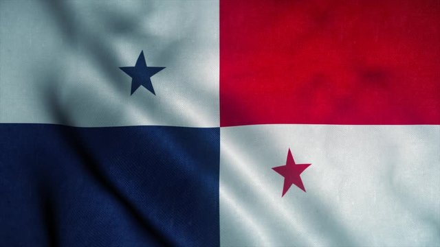 Panama flag waving in the wind. National flag of Panama. Sign of Panama seamless loop animation. 4K