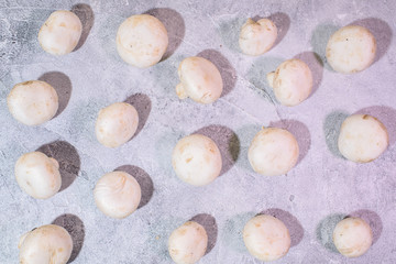 Fresh champignons. Healthy and tasty food.