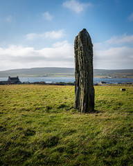 A standing stone from former days at Unst in Scotland