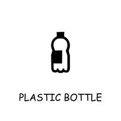 Plastic bottle flat vector icon