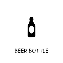 Beer bottle flat vector icon
