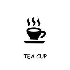 Obraz premium Tea cup flat vector icon