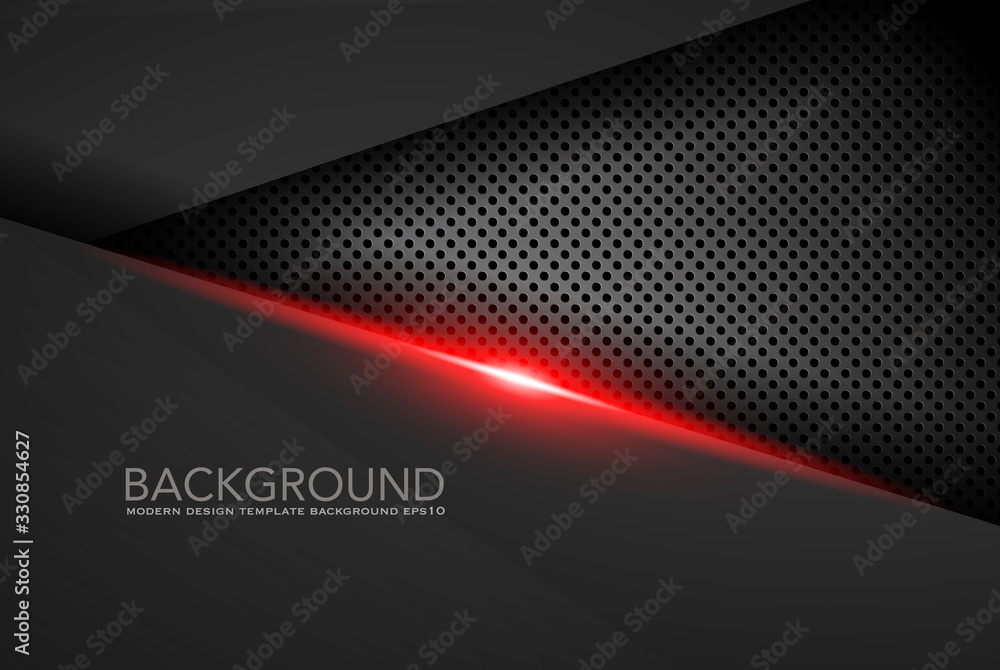 Poster abstract metallic red black frame layout modern tech design template background