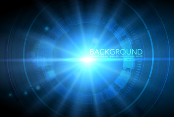 Circular sci-fi abstract background for futuristic high tech design - vector