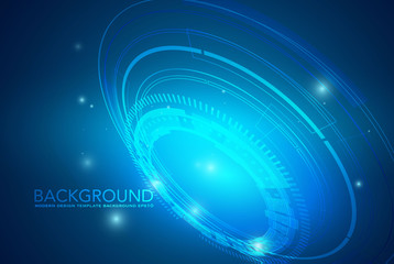 Circular sci-fi abstract background for futuristic high tech design - vector