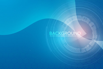 Circular sci-fi abstract background for futuristic high tech design - vector