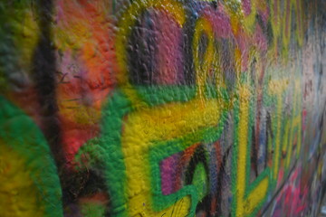 Fototapeta premium Coloured graffiti wall