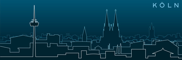 Cologne Multiple Lines Skyline and Landmarks