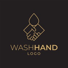 wash hand logo with authentic design concept for spa, skin care and health business