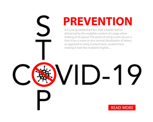 web banner concept stop coronavirus on a white background. virus prevention. COVID-19. Vector illustration