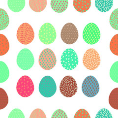 Easteren eggs collorfull  modern vector seamless pattern. For textile, wrap paper, cards banner design.