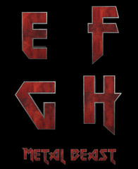 Obraz premium Metal Beast Alphabet - 3D Illustration