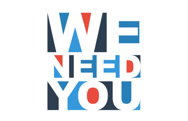 colorful vector illustration banner we need you
