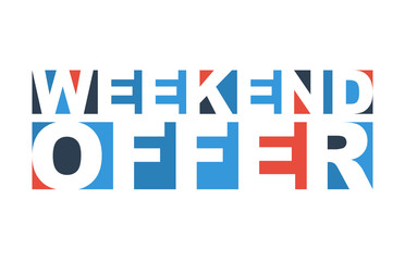 colorful vector illustration banner weekend offer