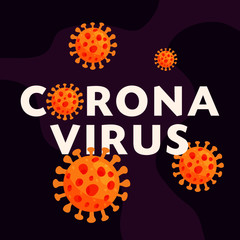 Coronavirus Bacteria Cell Icon, 2019-nCoV Novel Coronavirus Bacteria Background