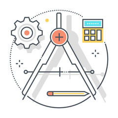 Precision related color line vector icon, illustration