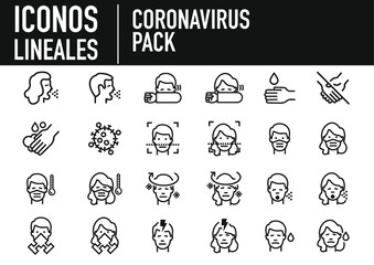 iconos lineales coronavirus