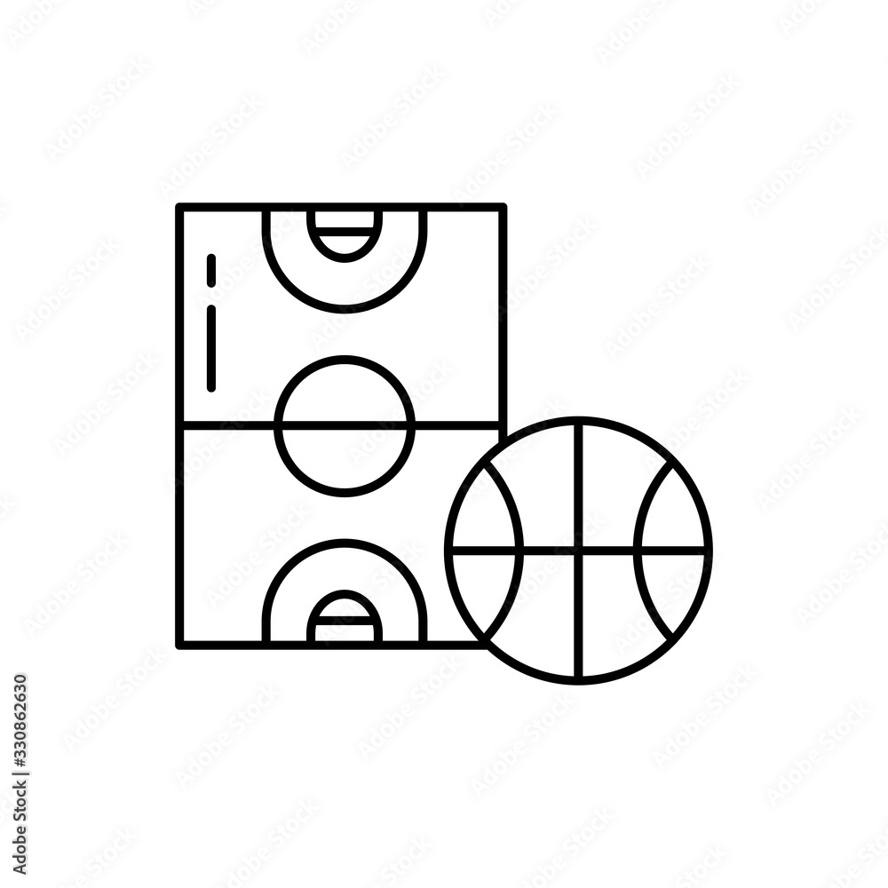 Poster court icon. simple line, outline vector elements of basketball for ui and ux, website or mobile appl