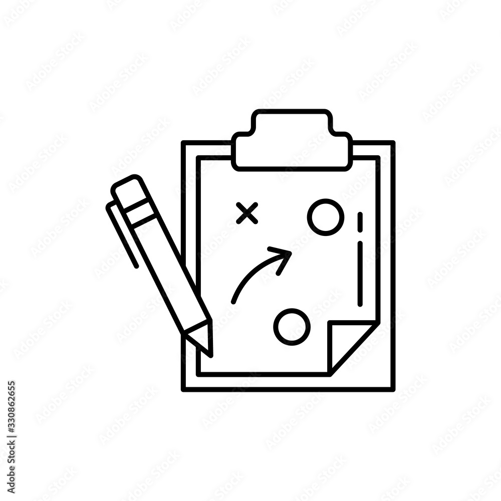 Poster strategy, pen icon. simple line, outline vector elements of basketball for ui and ux, website or mob