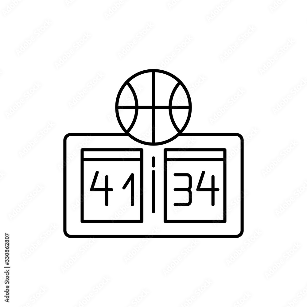 Poster score icon. simple line, outline vector elements of basketball for ui and ux, website or mobile appl