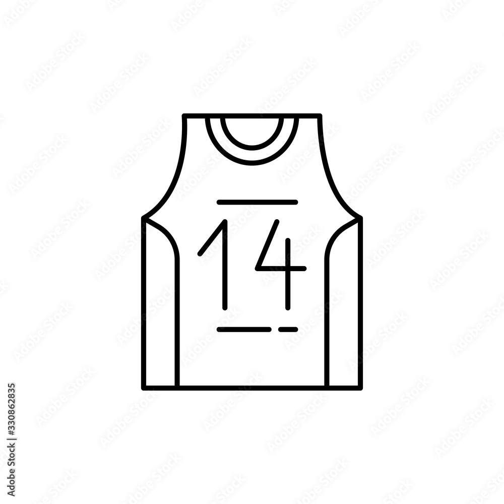 Poster t shit icon. simple line, outline vector elements of basketball for ui and ux, website or mobile app