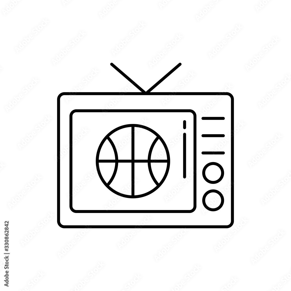 Poster television icon. simple line, outline vector elements of basketball for ui and ux, website or mobile