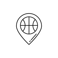 Location pin icon. Simple line, outline vector elements of basketball for ui and ux, website or mobile application