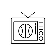 Television icon. Simple line, outline vector elements of basketball for ui and ux, website or mobile application