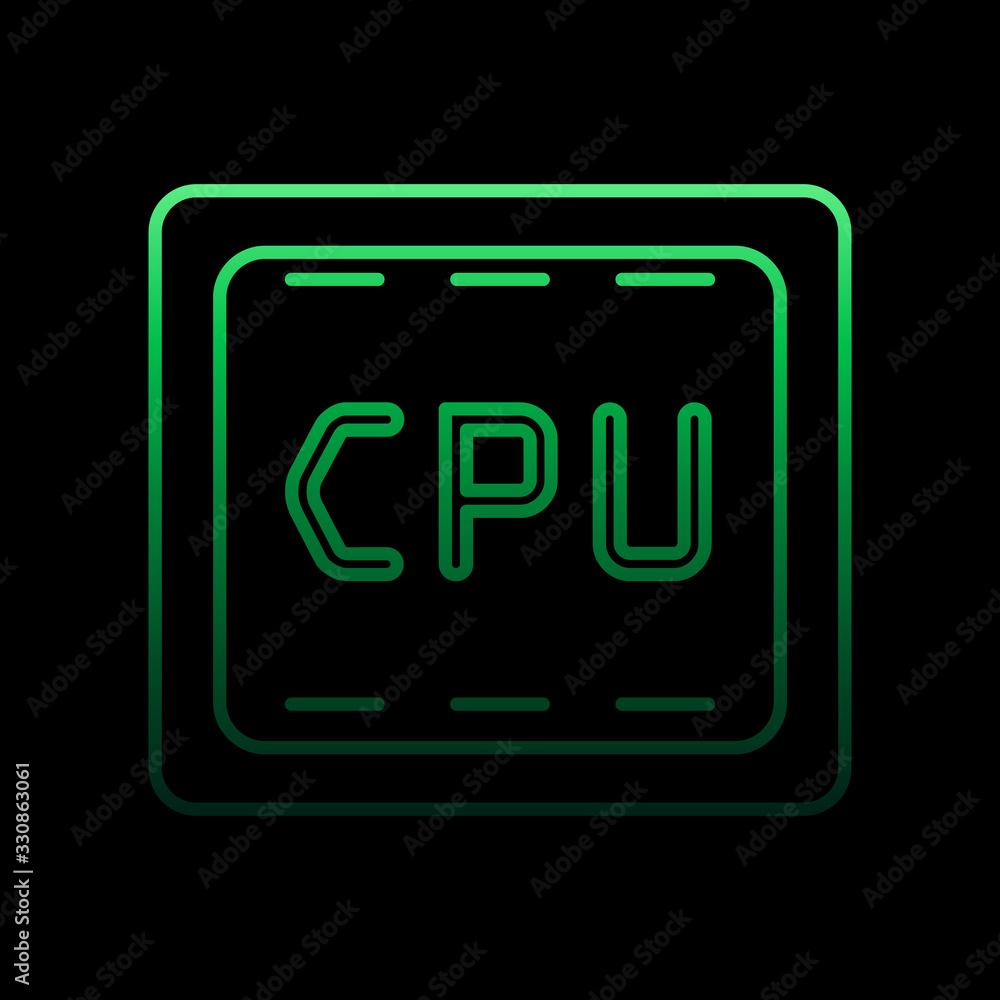 Poster cpu nolan icon. simple thin line, outline vector of computer hardware icons for ui and ux, website o