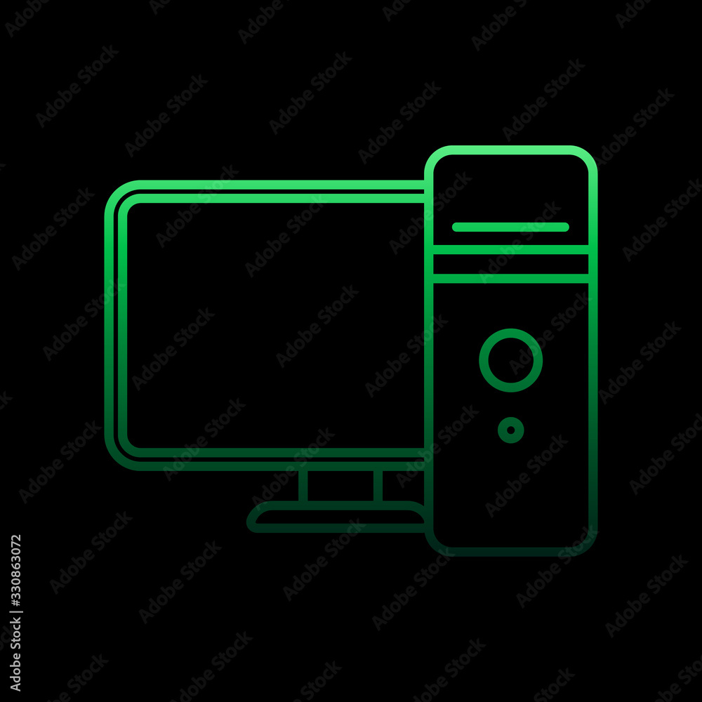 Poster desktop computer nolan icon. simple thin line, outline vector of computer hardware icons for ui and 