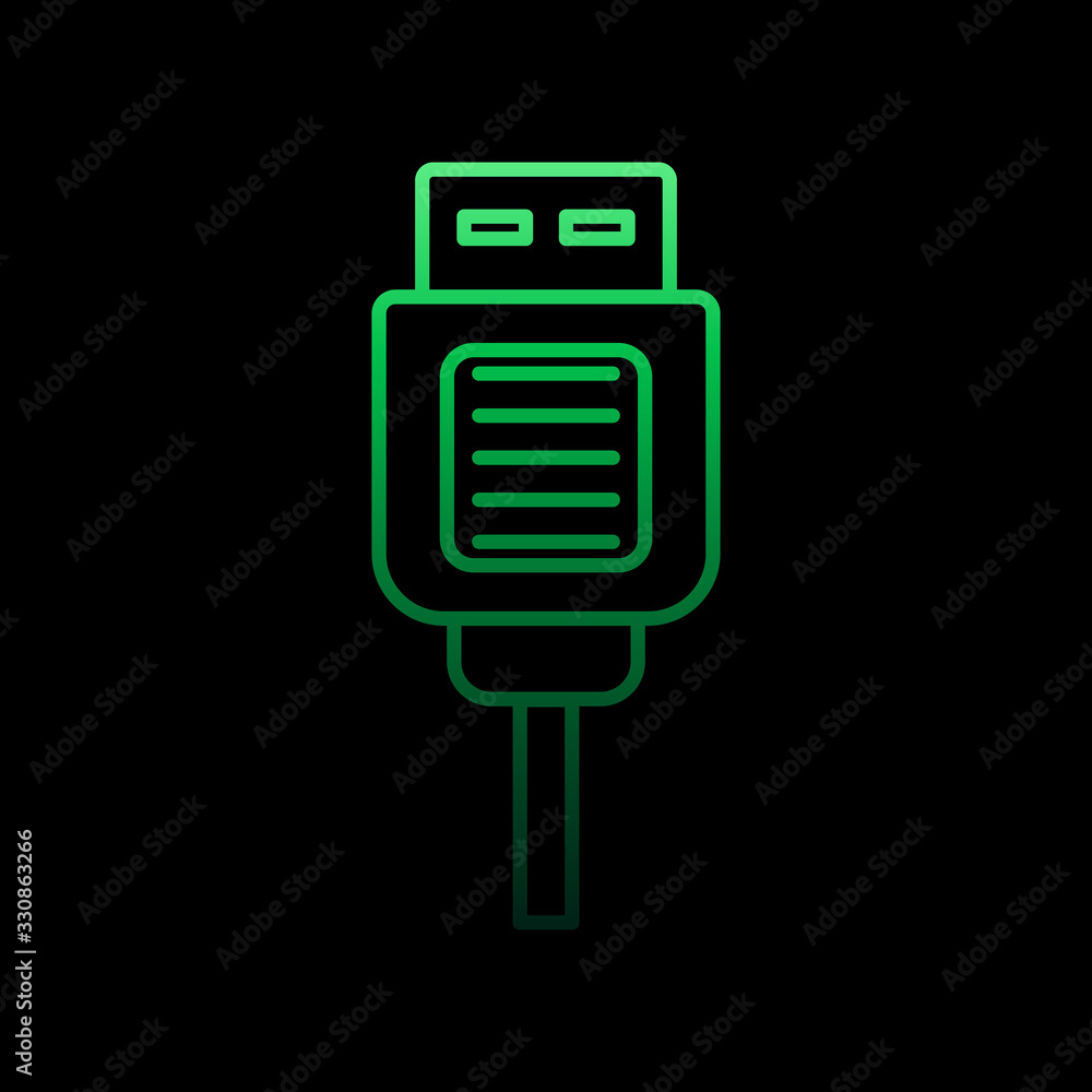 Poster usb cable nolan icon. simple thin line, outline vector of computer hardware icons for ui and ux, web