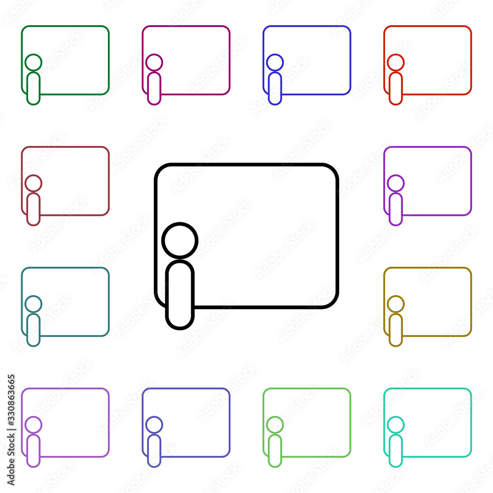 Poster presentation multi color style icon. simple thin line, outline vector of conferencing icons for ui a