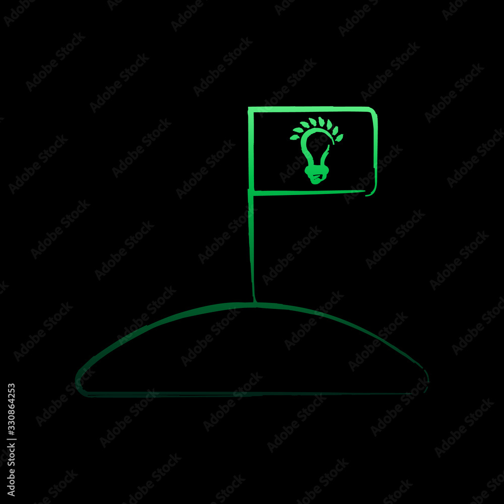 Poster flag with bulb nolan icon. simple thin line, outline vector of creative idea icons for ui and ux, we