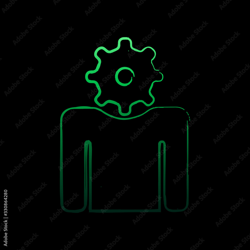 Poster head gear nolan icon. simple thin line, outline vector of creative idea icons for ui and ux, website
