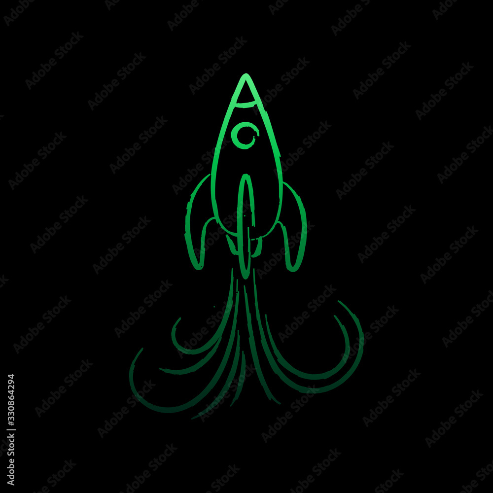 Poster rocket nolan icon. simple thin line, outline vector of creative idea icons for ui and ux, website or